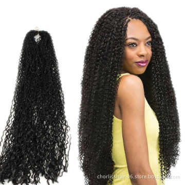 Hot Selling Long Pre Strenched Kinky Curly Heat Resistant Micro Crochet Braids Synthetic hair Extension Crochet Braiding hair